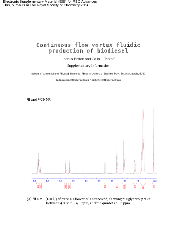 (PDF) Continuous flow vortex fluidic production of biodiesel