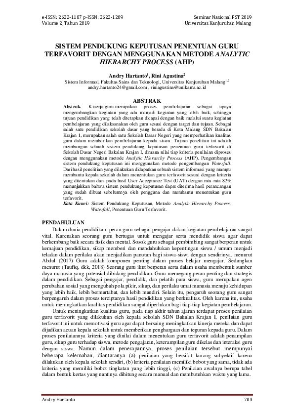 Pdf Sistem Pendukung Keputusan Penentuan Guru Terfavorit Dengan Pdf Sistem Pendukung Keputusan Penentuan Guru Terfavorit Dengan