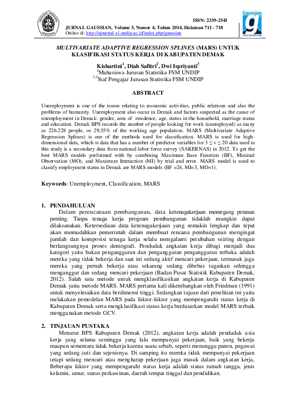 (PDF) Multivariate Adaptive Regression Splines (Mars) Untuk Klasifikasi ...