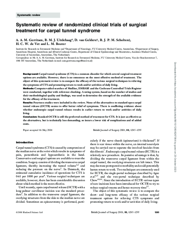 (PDF) Systematic review of randomized clinical trials of surgical