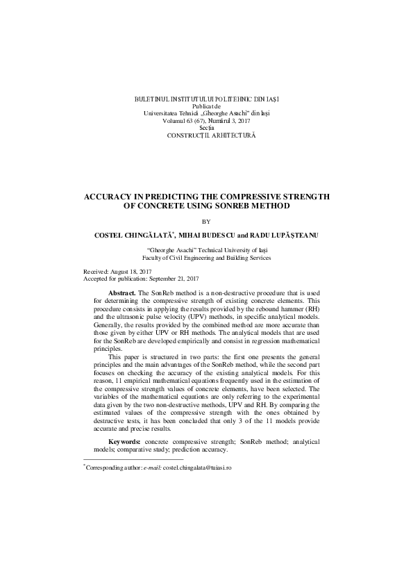 (PDF) Accuracy in Predicting the Compressive Strength of Concrete Using ...