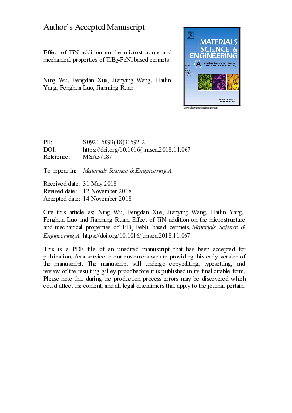 (PDF) The effect of tin addition on the microstructure and mechanical ...