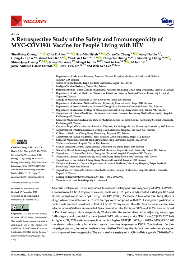 (PDF) A Retrospective Study of the Safety and Immunogenicity of MVC ...
