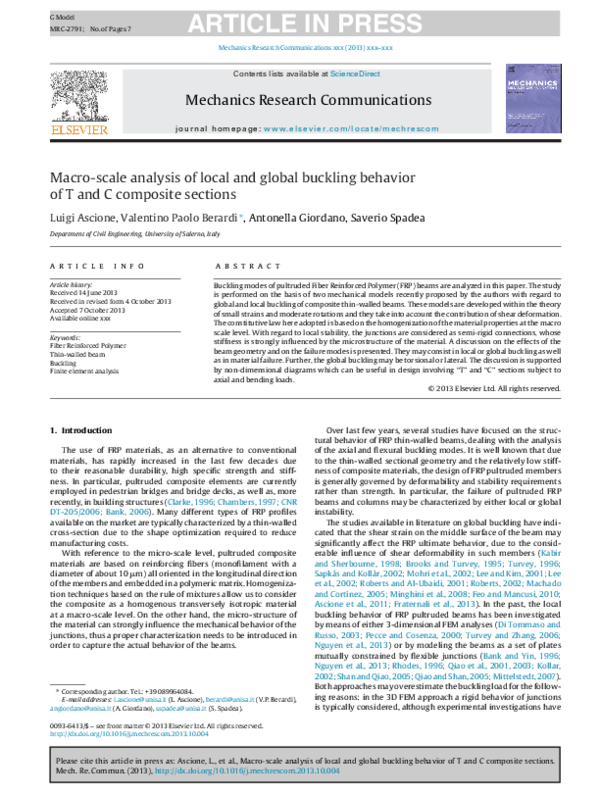 (PDF) Macro-scale analysis of local and global buckling behavior of T ...
