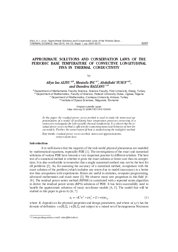 (PDF) Approximate solutions and conservation laws of the periodic base ...