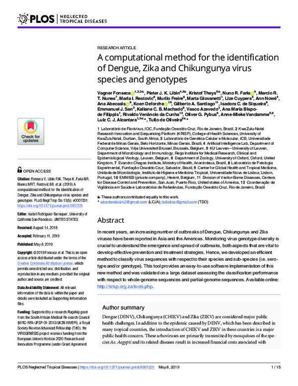 (PDF) A computational method for the identification of Dengue, Zika and ...