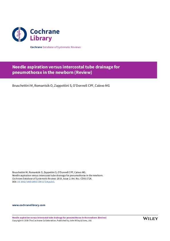(PDF) Needle aspiration versus intercostal tube drainage for
