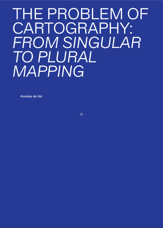 (PDF) The problem of cartography: from singular to plural mapping