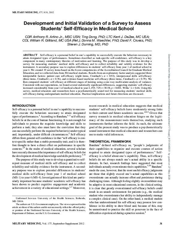 (PDF) Development and Initial Validation of a Survey to Assess Students ...