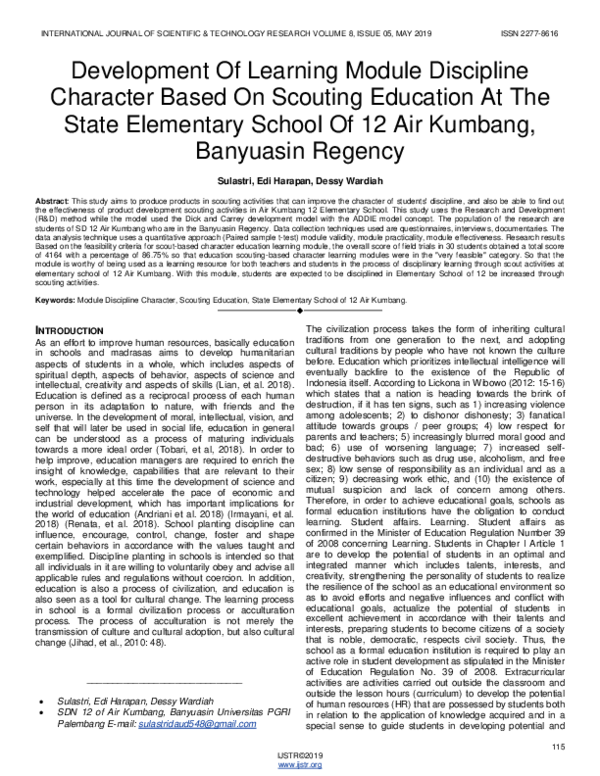 (PDF) Development Of Learning Module Discipline Character Based On ...