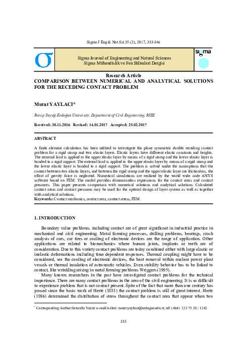 (PDF) Comparison Between Numerical and Analytical Solutions for the ...