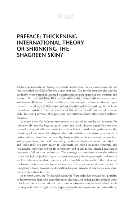 (PDF) Preface: Thickening International Theory or Shrinking the ...