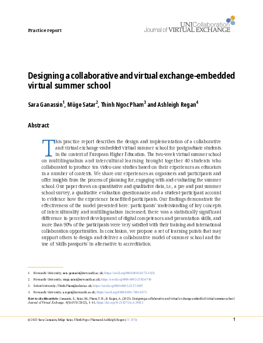 (PDF) Designing a collaborative and virtual exchange-embedded virtual ...