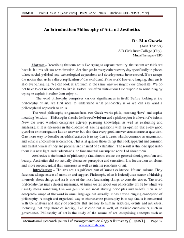 Pdf An Introduction Philosophy Of Art And Aesthetics Pdf An Introduction Philosophy Of Art And Aesthetics