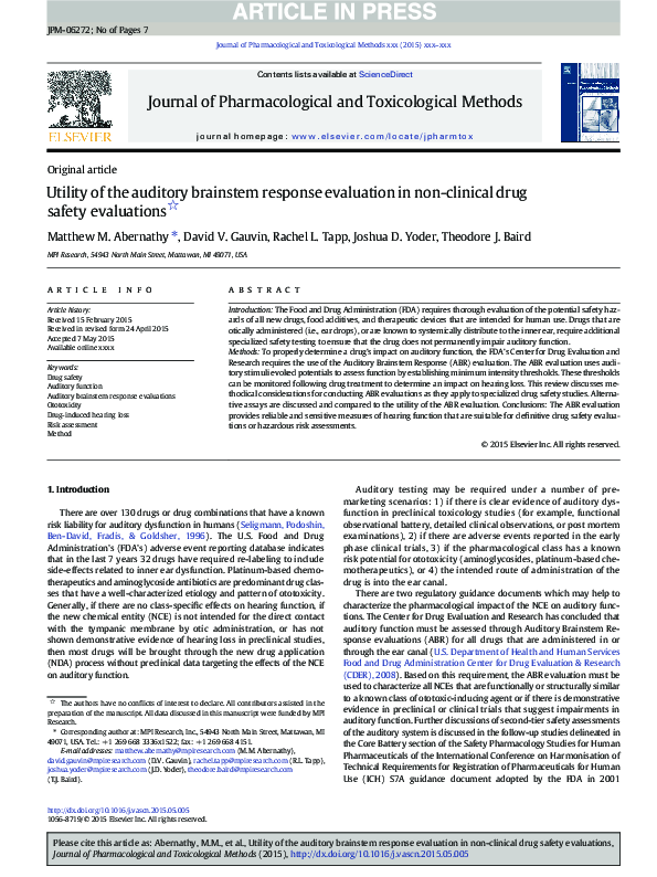 (PDF) Utility of the auditory brainstem response evaluation in non ...