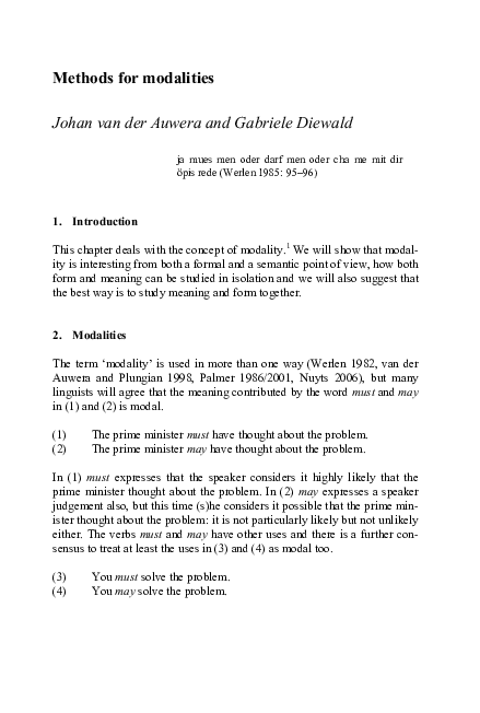 (PDF) Methods for modalities