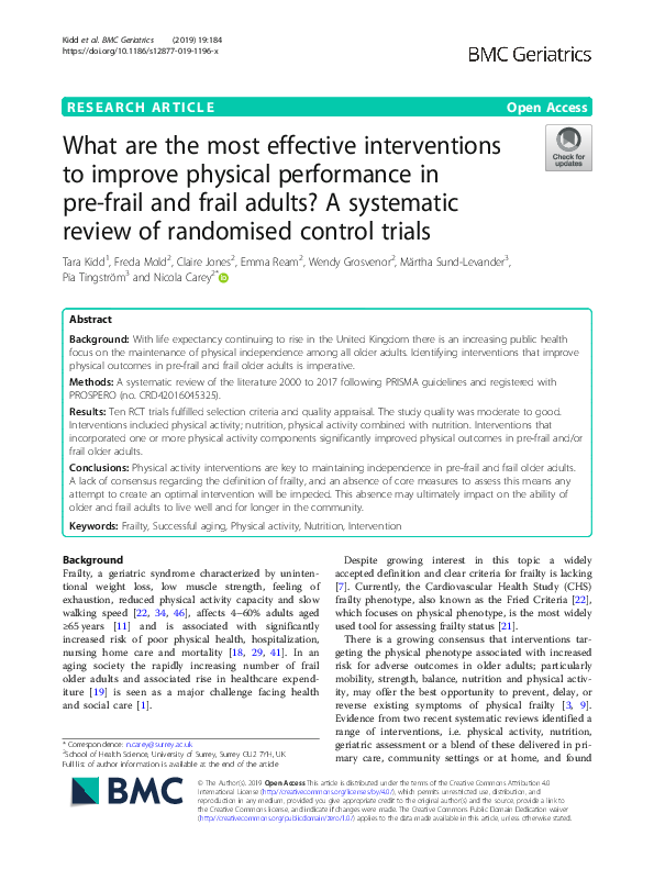 (PDF) What are the most effective interventions to improve physical ...