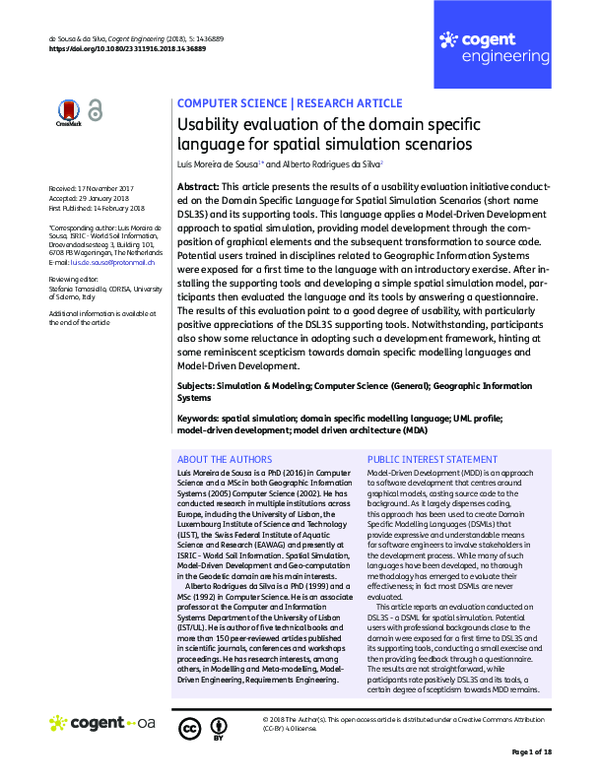 (PDF) Usability evaluation of the domain specific language for spatial ...