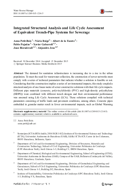 (PDF) Integrated Structural Analysis and Life Cycle Assessment of ...