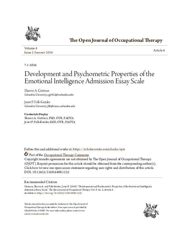 (PDF) Development and Psychometric Properties of the Emotional ...
