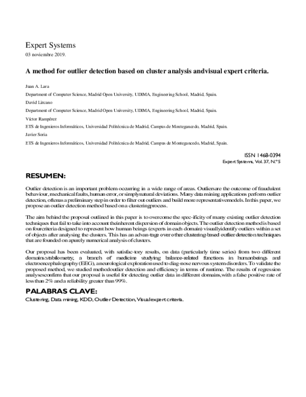 (PDF) A method for outlier detection based on cluster analysis and ...