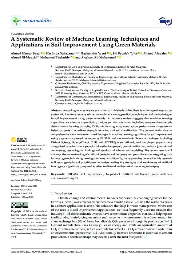 (PDF) A Systematic Review of Machine Learning Techniques and ...