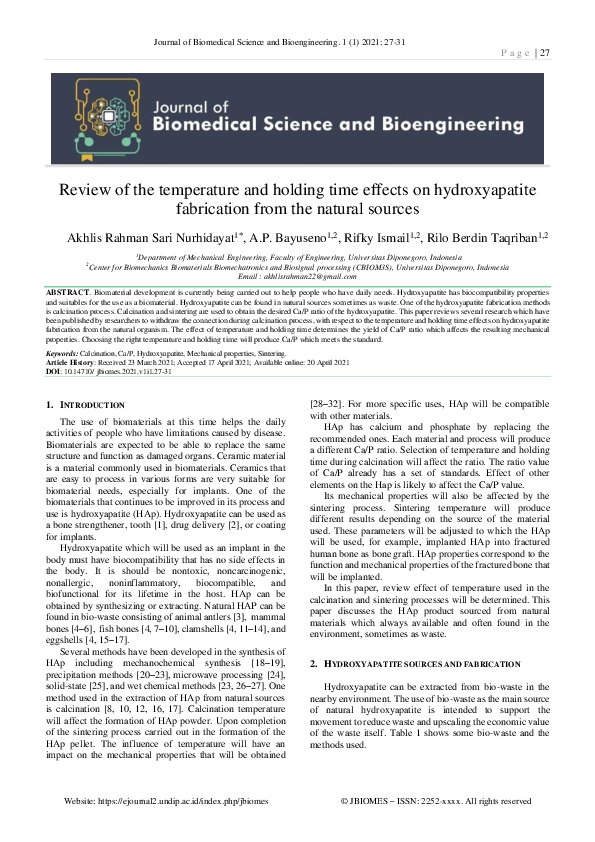 (PDF) Review of the temperature and holding time effects on ...