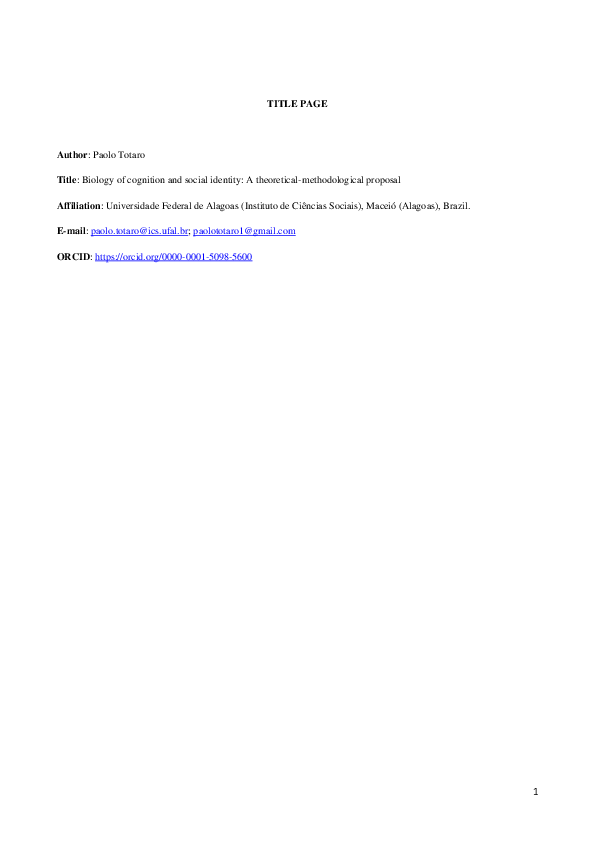 (PDF) Emotion, rationality, and social identity: a theoretical ...