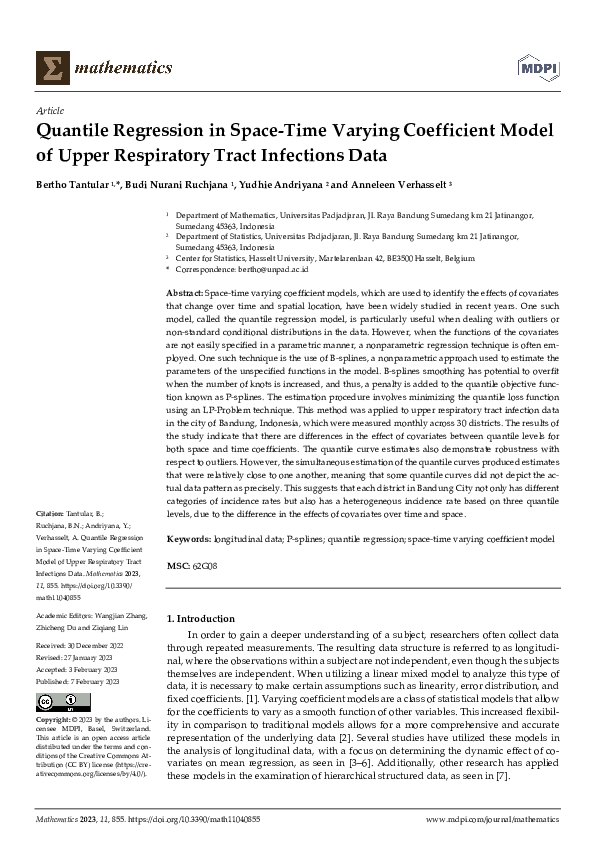 (PDF) Quantile Regression in Space-Time Varying Coefficient Model of ...