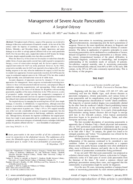 (PDF) Management of Severe Acute Pancreatitis