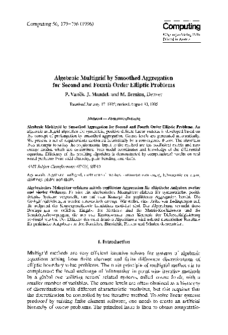 (PDF) Algebraic multigrid by smoothed aggregation for second and fourth ...
