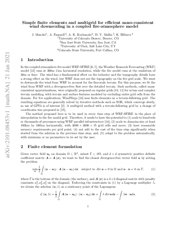 (PDF) Simple finite elements and multigrid for efficient mass ...