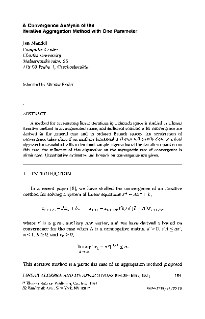(PDF) A convergence analysis of the iterative aggregation method with ...