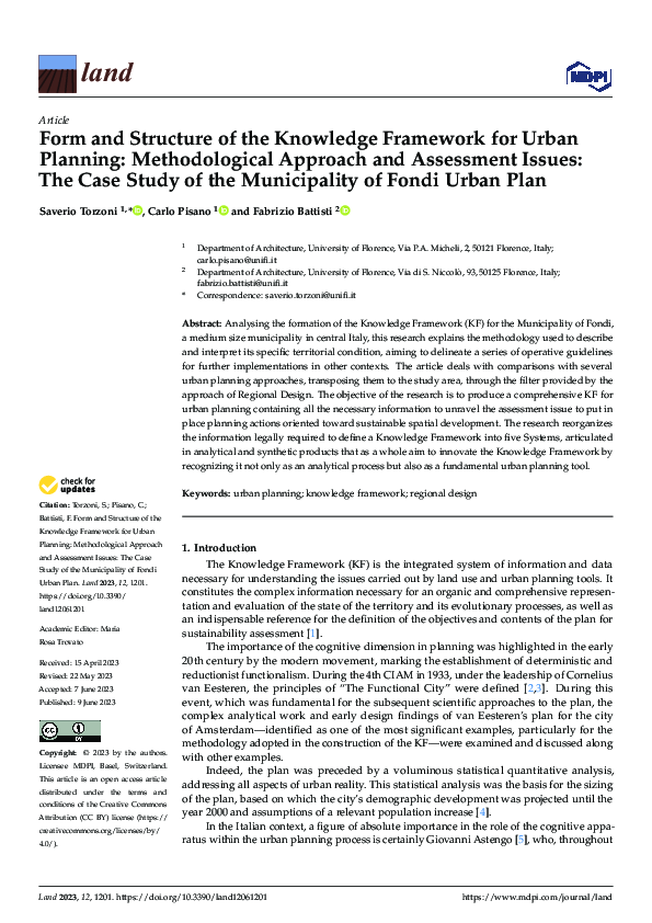 (PDF) Form and Structure of the Knowledge Framework for Urban Planning ...