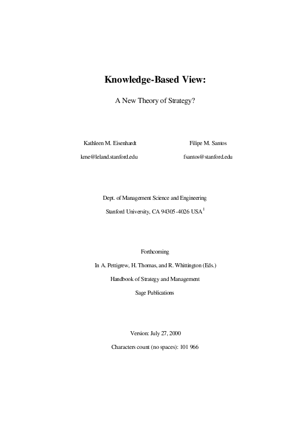(PDF) Handbook of strategy and management