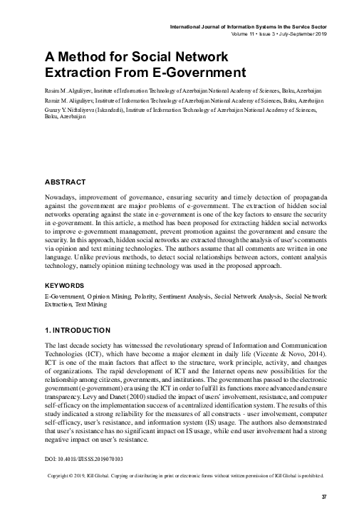 (PDF) A Method for Social Network Extraction From E-Government