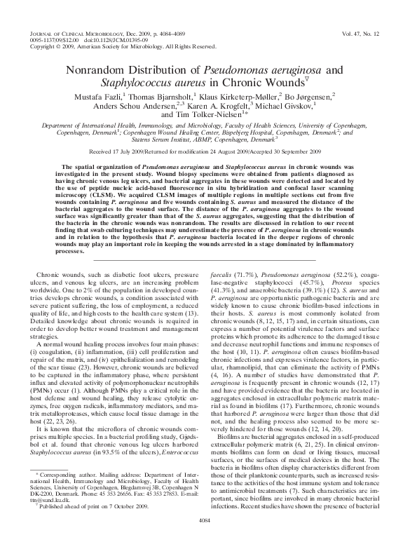(PDF) Nonrandom Distribution of Pseudomonas aeruginosa and ...