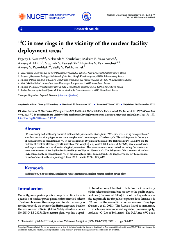 (PDF) 14C in tree rings in the vicinity of the nuclear facility ...