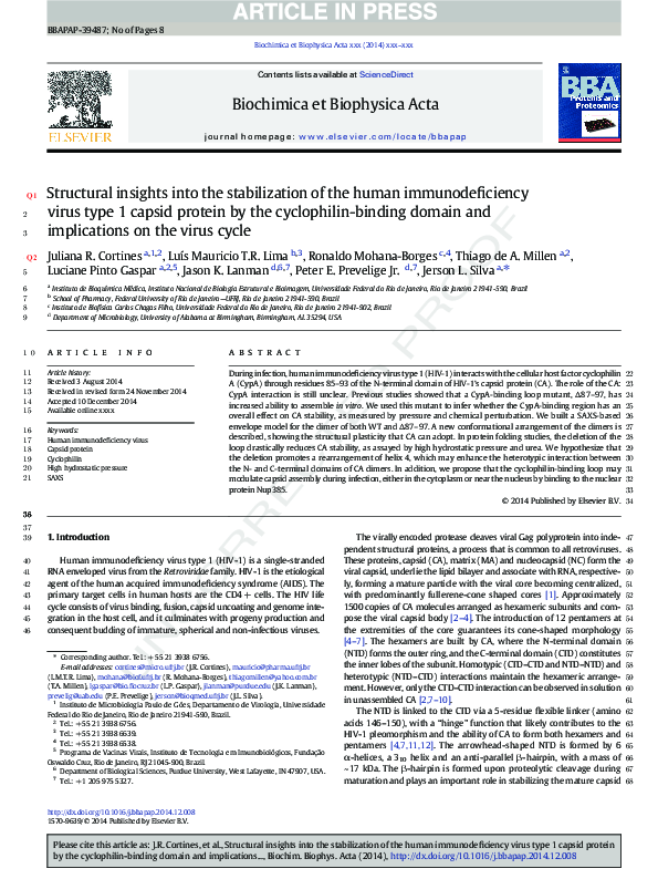 (PDF) Structural insights into the stabilization of the human ...