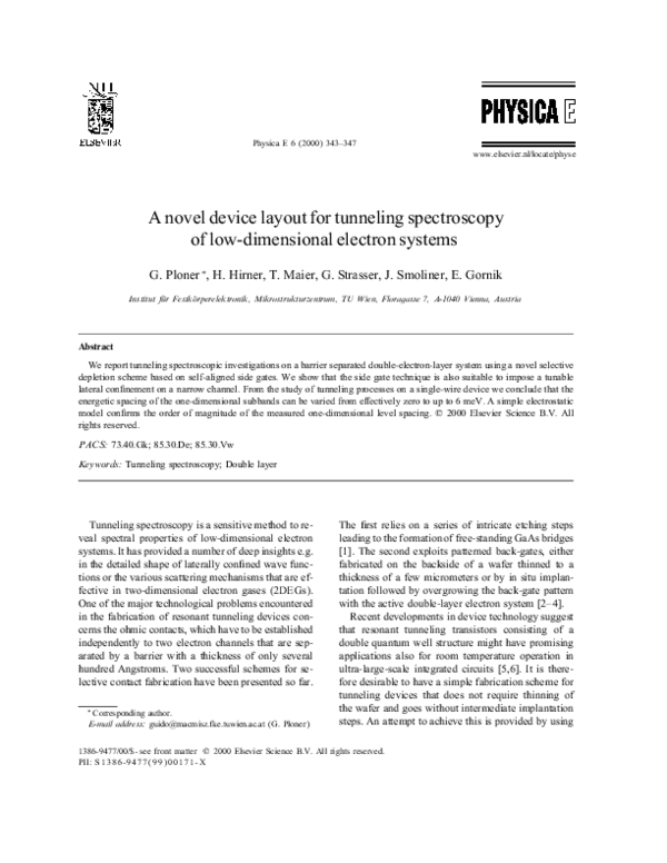 (PDF) A novel device layout for tunneling spectroscopy of low ...