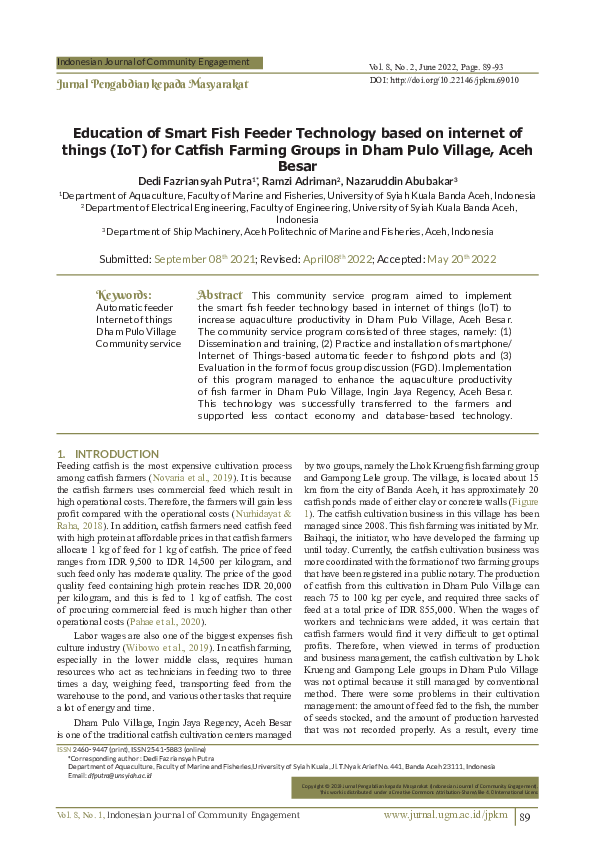 (PDF) Education of smart fish feeder technology by using Internet of ...