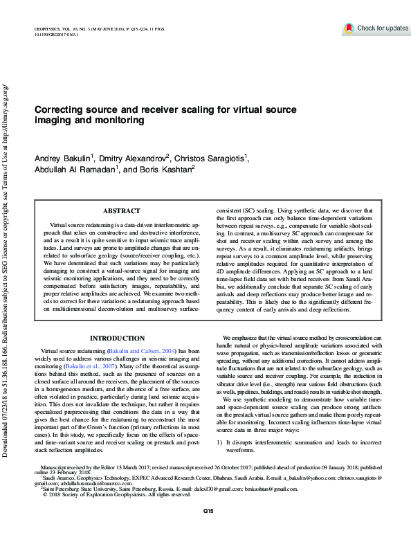 (PDF) Correcting source and receiver scaling for virtual source imaging ...