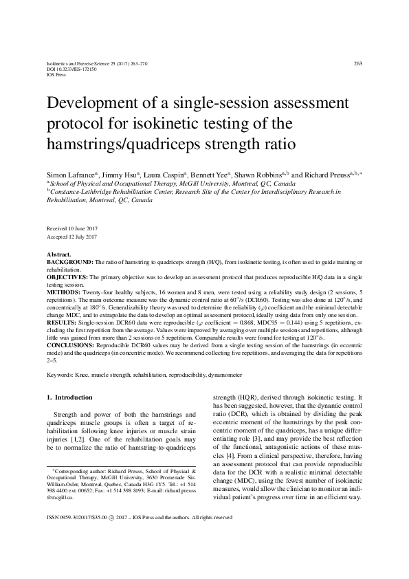 (PDF) Development of a single-session assessment protocol for ...