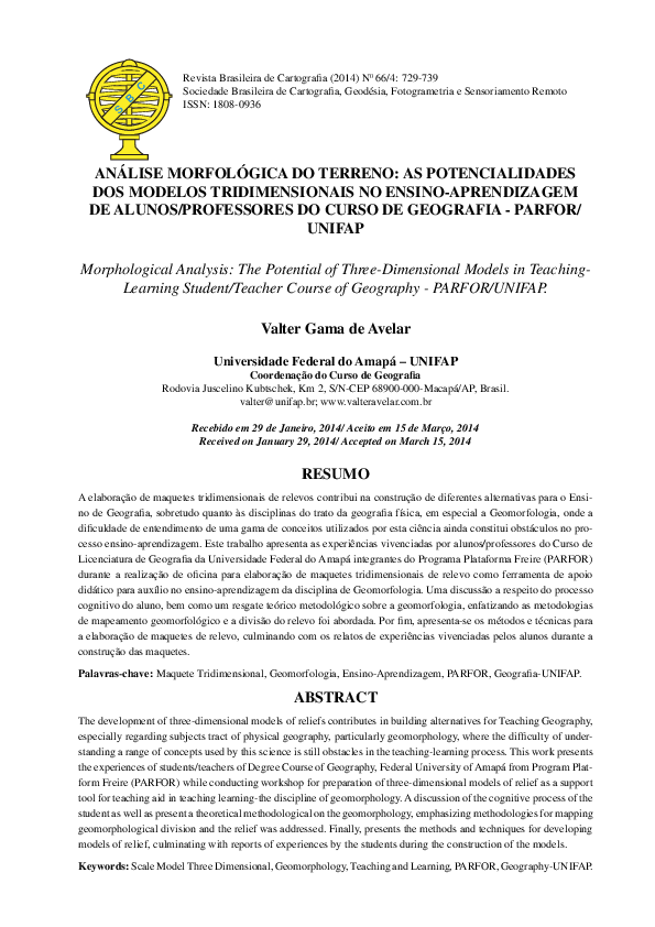 (PDF) Análise Morfológica Do Terreno: As Potencialidades Dos Modelos ...