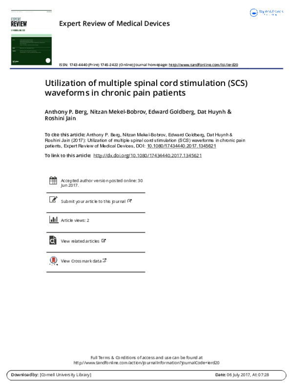 (PDF) Utilization of multiple spinal cord stimulation (SCS) waveforms ...