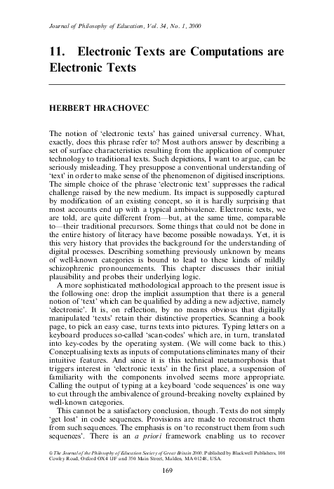 (PDF) Electronic Texts are Computations are Electronic Texts