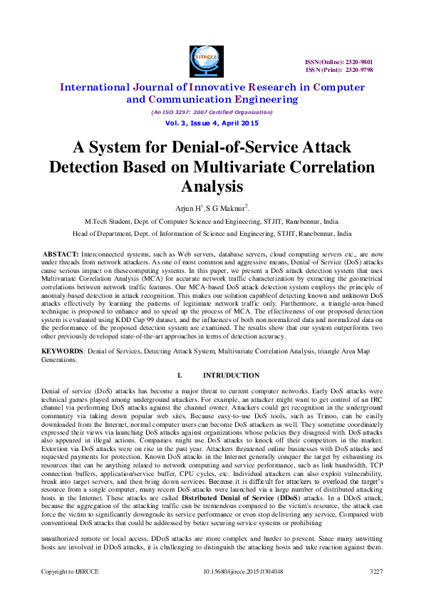 (PDF) A System for Denial-of-Service Attack Detection Based on ...