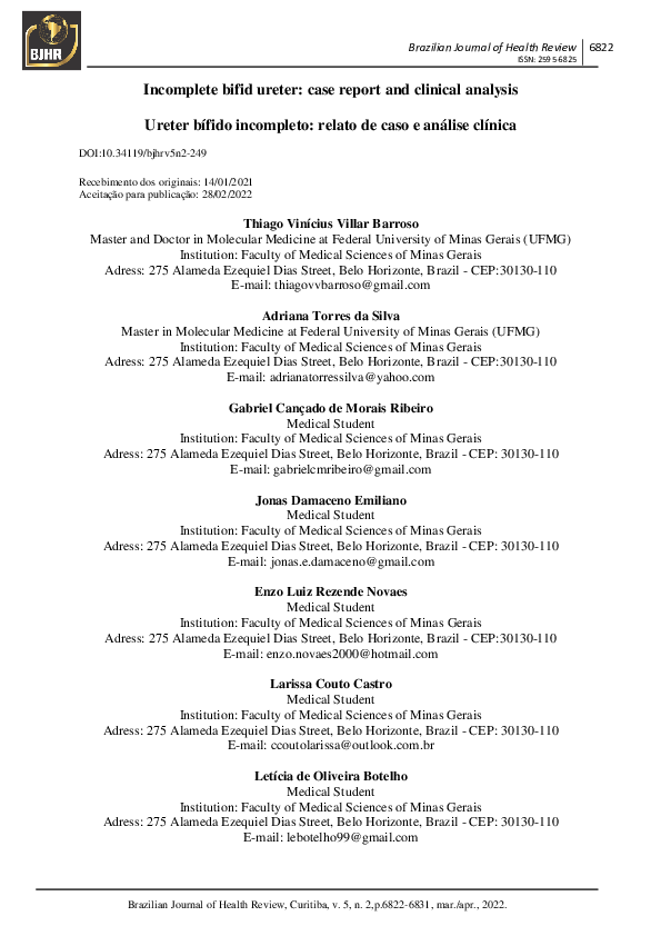 (PDF) Incomplete bifid ureter: case report and clinical analysis ...