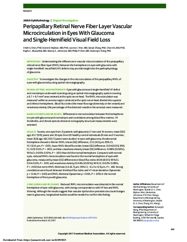 (PDF) Peripapillary Retinal Nerve Fiber Layer Vascular Microcirculation ...