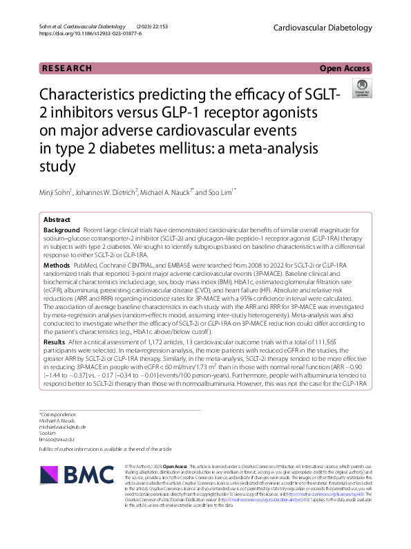 Image showcasing (PDF) Cardiovascular Outcomes with GLP-1 Receptor Agonists Versus SGLT ...